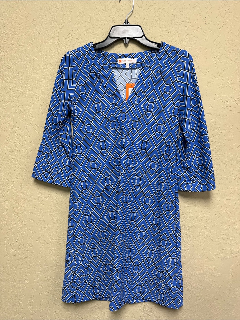 Jude Connally Blue Geometric Print Shift Dress